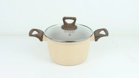 Cypruz Official - Cypruz Panci Anti Lengket + Tutup Casserole High Hercules Series Nude 20cm PI-1017
