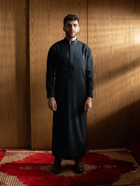 Local Project - Fahd River Grey - Jubah Pria Dewasa Gamis Lengan Panjang