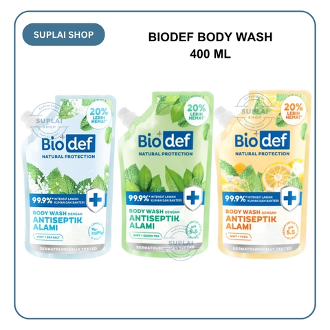 SUPLAI SHOP - Sabun Mandi Cair Biodef Natural Protection Body Wash Pouch