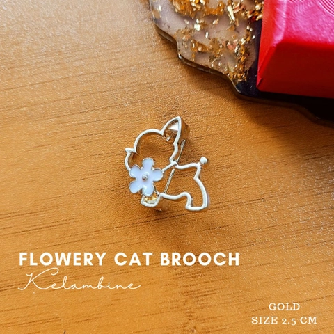 Kelambine - Flowery Cat Brooch Bros Kucing Bunga by Kelambine