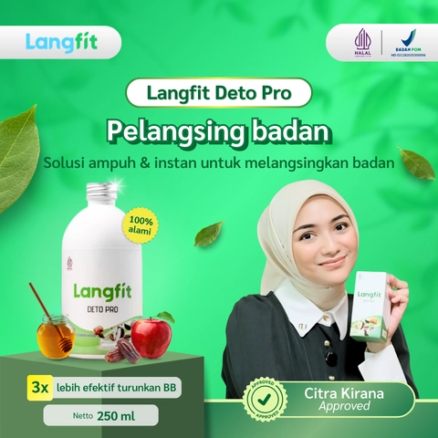 Langfit - Deto Pro Cuka Apel + Madu Stevia Probiotik Chia Seed