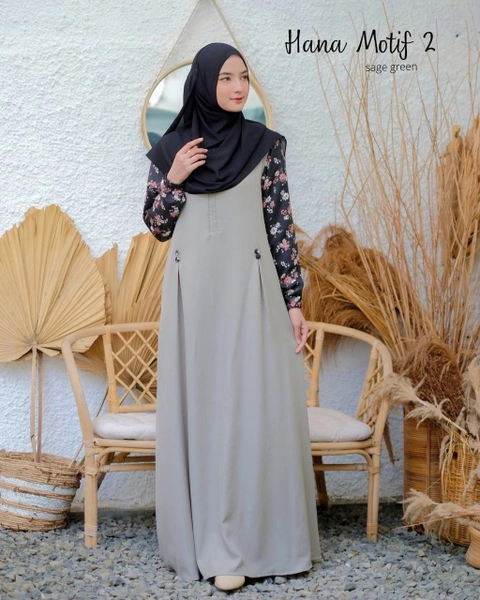 AIZANA MOSLEM FASHION - Gamis terbaru simpel elegan dan syari Hana Motif