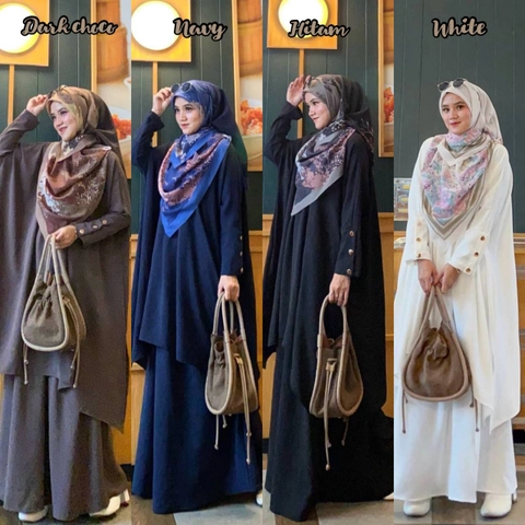 Khisna collection - New model setelan rok humaira dilengan ada kancing yang masih virall