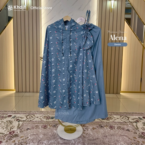 KhadijahLabel - Mukena Traveling Dewasa Terbaru 2 in 1 Resleting Katun Mikro Motif Alena