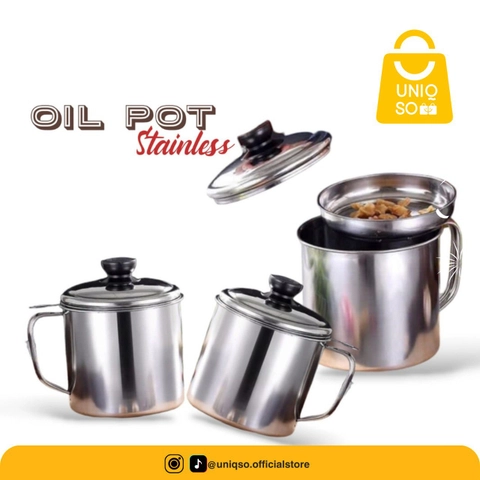 UNIQSO STORE - OIL POT STAINLES Saringan Minyak Goreng Saringan untuk Minyak Goreng