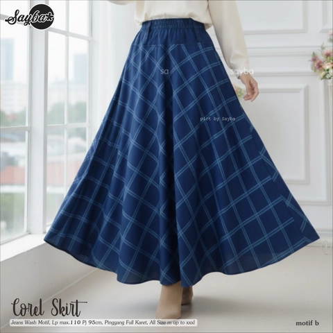 Griya Busanaku Solo - Rok wanita bahan jeans wash / Corel Skirt