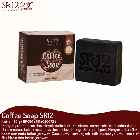 SR12 Coffee Soap Sabun Kopi Mencerahkan Wajah Menghilangkan Flek Hitam Bekas Jerawat