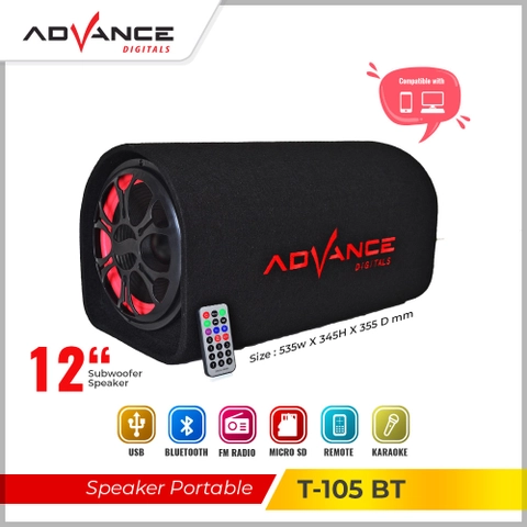 Advance Digitals Indonesia - Speaker Bluetooth T105BT 12inch Speaker AC/DC Music Box Karaoke USB