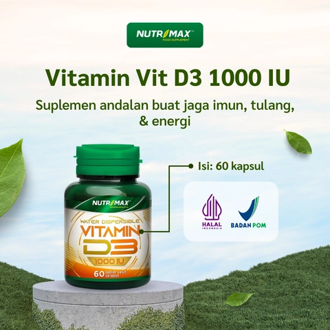 Nutrimax - Nutrimax Vitamin Vit D3 1000 IU Kesehatan Tulang Gigi Imunitas Osteoporosis Autoimun