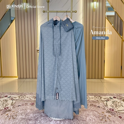 KhadijahLabel - Mukena Traveling Mukena Parasut Mukena Premium Jumbo Motif 2 in 1 Amanda