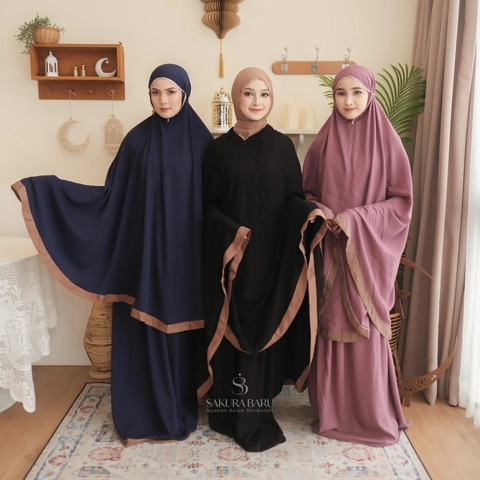 Sakura Baru - Sakura Baru - Mukena Fadilla Rayon Premium 2in1 Resleting Mukena Travelling