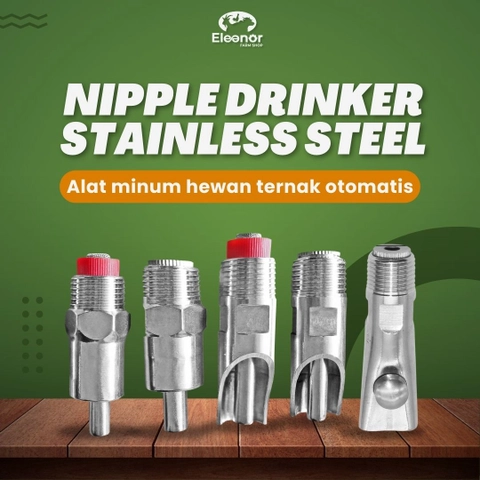 Eleanor Farm Shop - Niple Nipple Nipel Drinker Alat Minum Hewan Ternak Babi Domba Kambing Stainless Otomatis