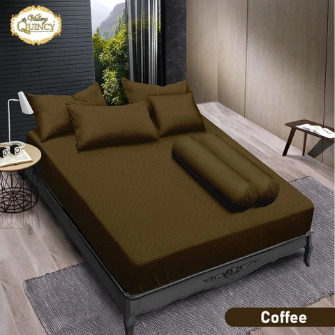 Dylan 19 [TA] - Sprei Vallery Quincy Polos Embos 180x200 - Coffe