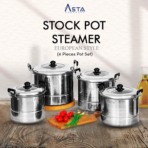 Asta Homeware - Asta Stock Pot European Panci Stainless Cookware Set