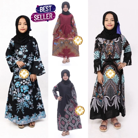 Rambe Batik Indonesia - Batik New Gamis Anak Full Katun Usia 3-10th