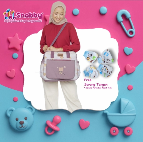 SNOBBY BABY - SBT2771 TAS BAYI BESAR SAKU PRINT BABY PRINT GRIZZLY SERIES
