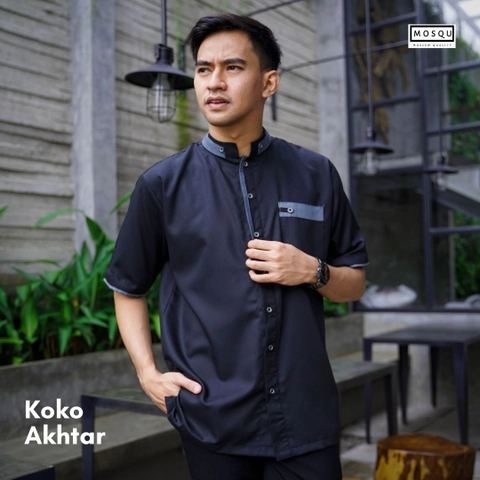 MOSQU MOSLEM QUALITY - Mosqu Akhtar Baju Koko Dewasa Lengan Pendek
