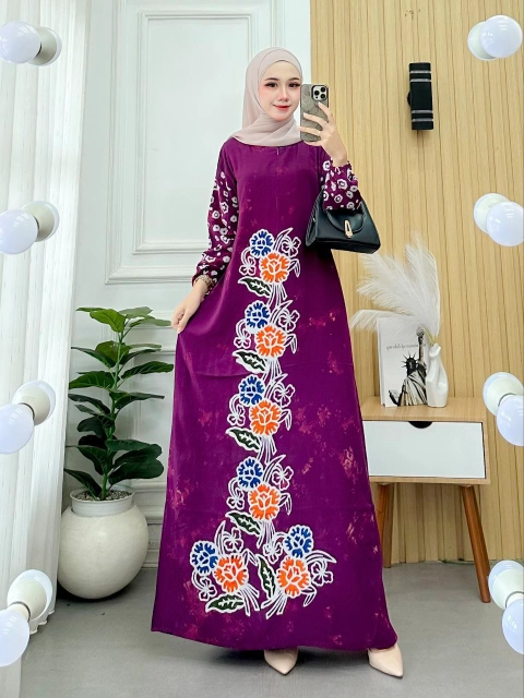 Batik Ayodha - GAMIS CAP POPPYS ALLSIZE STANDART LENGAN KARET