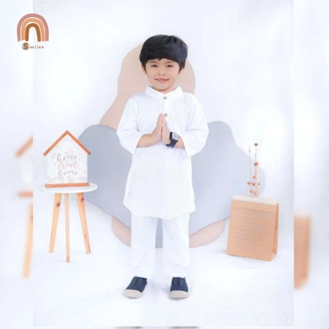 Smilee - Khalid Putih Set Koko Anak