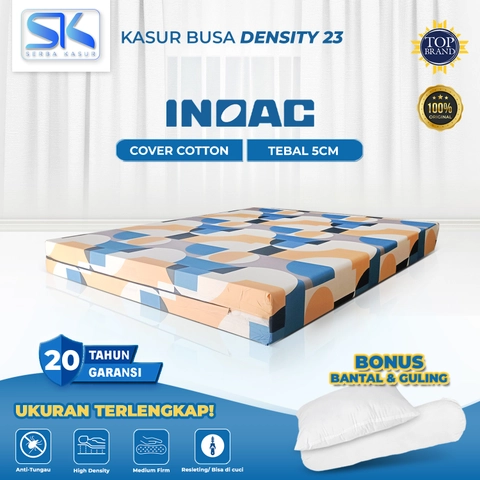 SERBA KASUR - Kasur Busa INOAC Cover Katun Density 23 Tebal 5 CM Garansi 20 Tahun