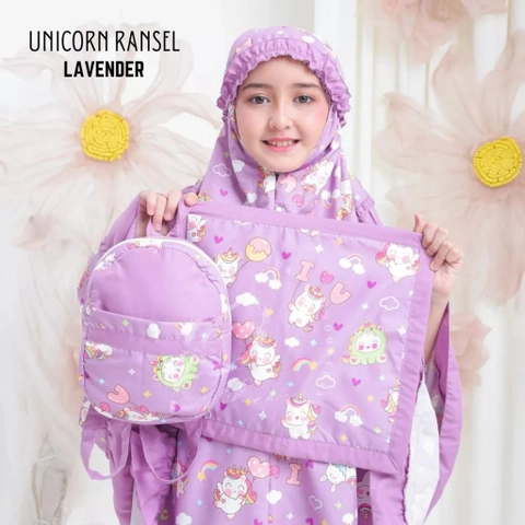 qayd - UZN Mukena Anak Unicorn Tas Ransel