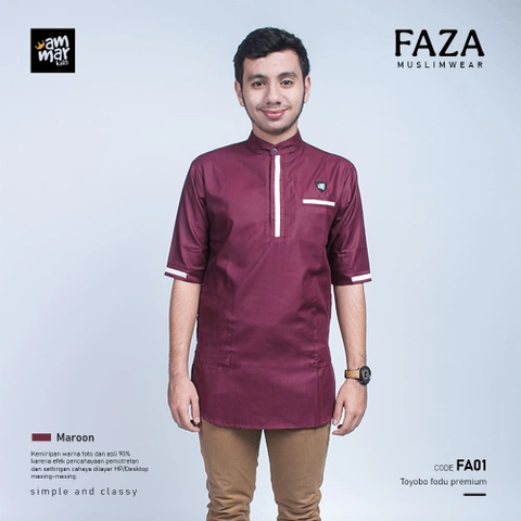 Ammar Kids - FAZA KURTA MAROON FA1