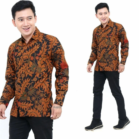 Khisna collection - New kemeja pria paris batik daun