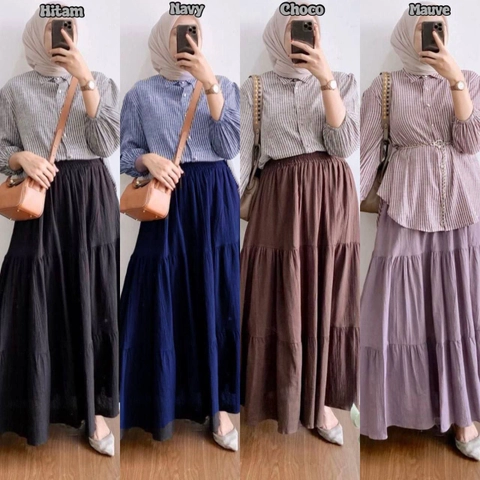 Khisna collection - New set safala rok dengan model susun cocok buat kuliah dan acara lain