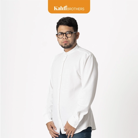 Kemeja Koko Pria Lengan Panjang - Raka Broken White