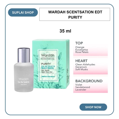 SUPLAI SHOP - Parfum EDT Wanita Wardah Scentsation Eau De Toilette Purity