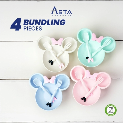 Asta Alat Makan Anak Karakter Bahan Jerami