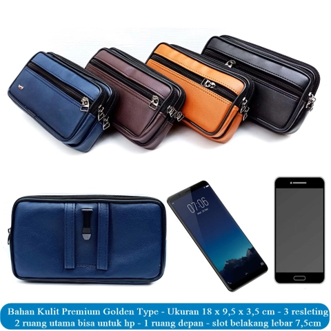 Lanc Fashion - Dompet Sleep 3Ruang Leather Hp Pinggang Pria Lacro Big Size New