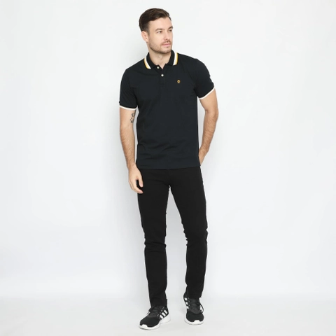 MATSUDA APPAREL - MATSUDA Kaos Polo Shirt Pria Kerah Aioi Seri Warna Hitam Putih Bumi