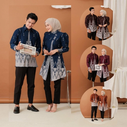 Kois Batik - Batik coupel kemeja dan tunik bisa dipisah terbaru kekinian motif davina