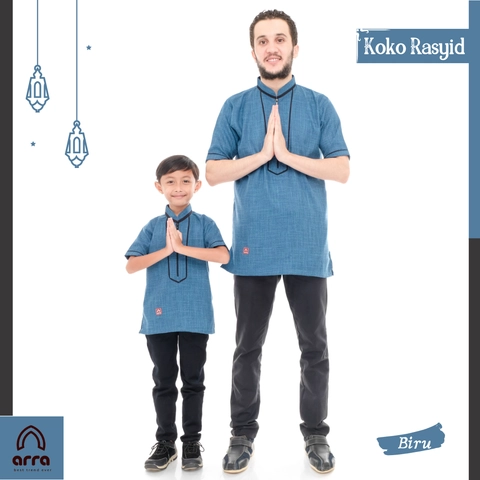 Arra - [BUNDLING] Baju Koko Rasyid Dewasa + Baju Koko Rasyid Anak