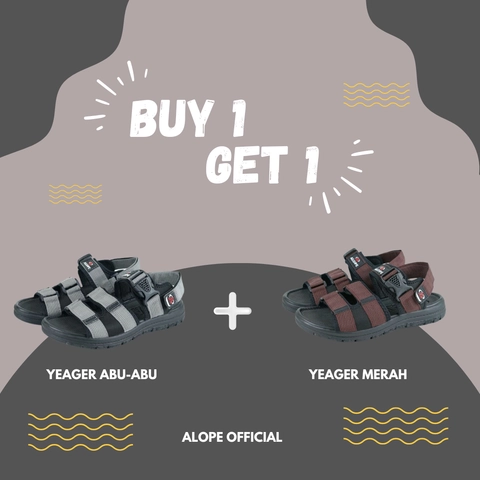 ALOPE OFFICIAL - ALOPE OFFICIAL - BUY 1 GET 1 SANDAL YEAGER SANDAL GUNUNG UNISEX