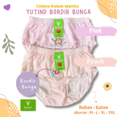 Yutind Bordir Bunga Celana Dalam / CD Kancut Cewek Pakaian Dalam Wanita Bahan Katun