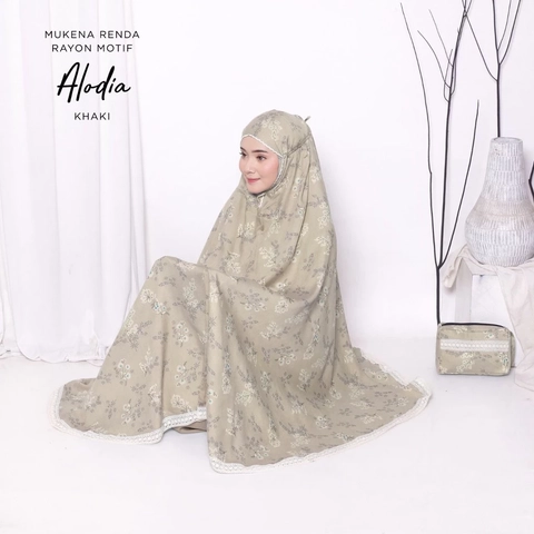 qayd - Mukena Alodia Dewasa Renda Bahan Rayon Janger