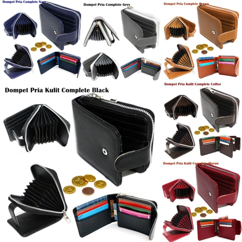 Lanc Fashion - Dompet Lipat Pria Kulit Resleting kartu Complete