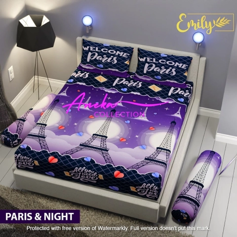 Aneka Collection - SPREI KATUN DISPERSE KASUR NO 1 UKURAN KING - PARIS N NIGHT