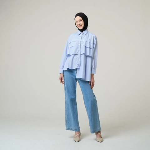 Lusianasae - Serene Blouse Tunik Ruffle strip Hijab Oversize Trendy allsize