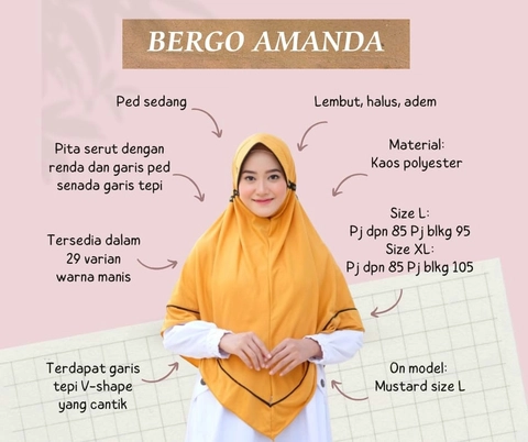 AIZANA MOSLEM FASHION - Aizana - Bergo Pet Tali Serut Amanda