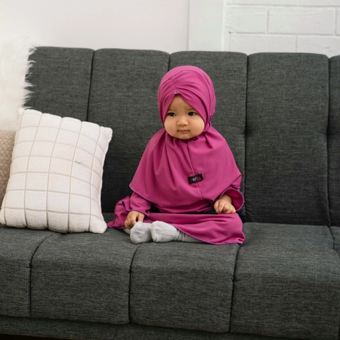 Kakakeyza official - Gamis bayi hijab kerut untuk usia 0 sd 12 bulan