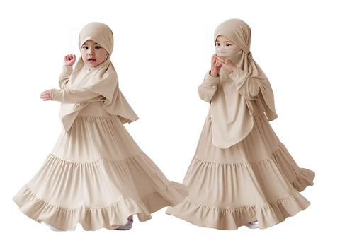 astro - gamis syari anak long hijab aqshlm realpict