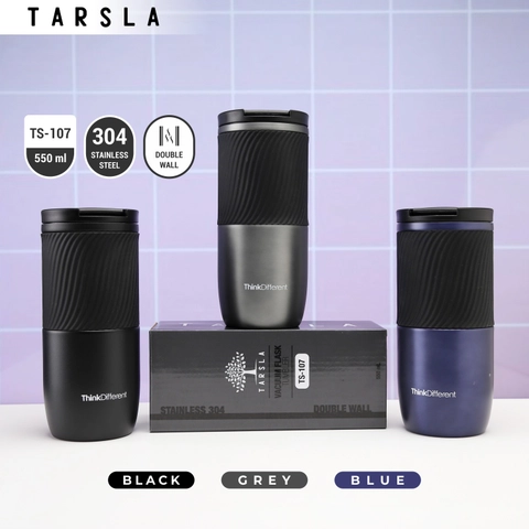 Tarsla Botol Mug Termos TS-107 Vacuum Flask Double Wall Channel Motif Pattern 550 ML Keep Hot & Cold