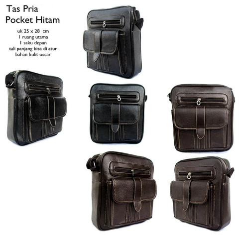 Lanc Fashion - Tas Mesengger Kulit selempang Pria Kulit Oscar Pocket