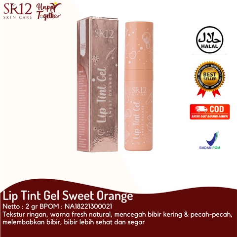 SR12 Liptint Gel Sweet Orange Natural Finish Melembabkan Dan Menutrisi Bibir