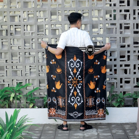 Kois Batik - Sarung remaja usia 7 sampai 18 tahun motif cangkir kopi