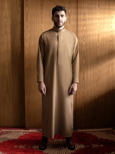 Local Project - Fahd Sandy Cream - Jubah Pria Dewasa Gamis Lengan Panjang