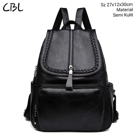 CBL - Tas Ransel Sekolah Kuliah Anyam-Zipper CBLC04AZIP